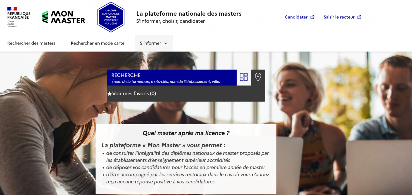 Actualité – "Mon Master" : nouvelle plateforme nationale pour s'inscrire en Master 1